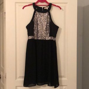Black Dress with Silver Sequence Front